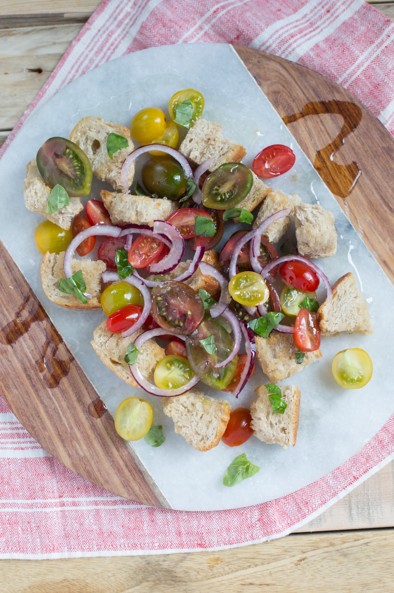 panzanella toasted bread salad Forkful