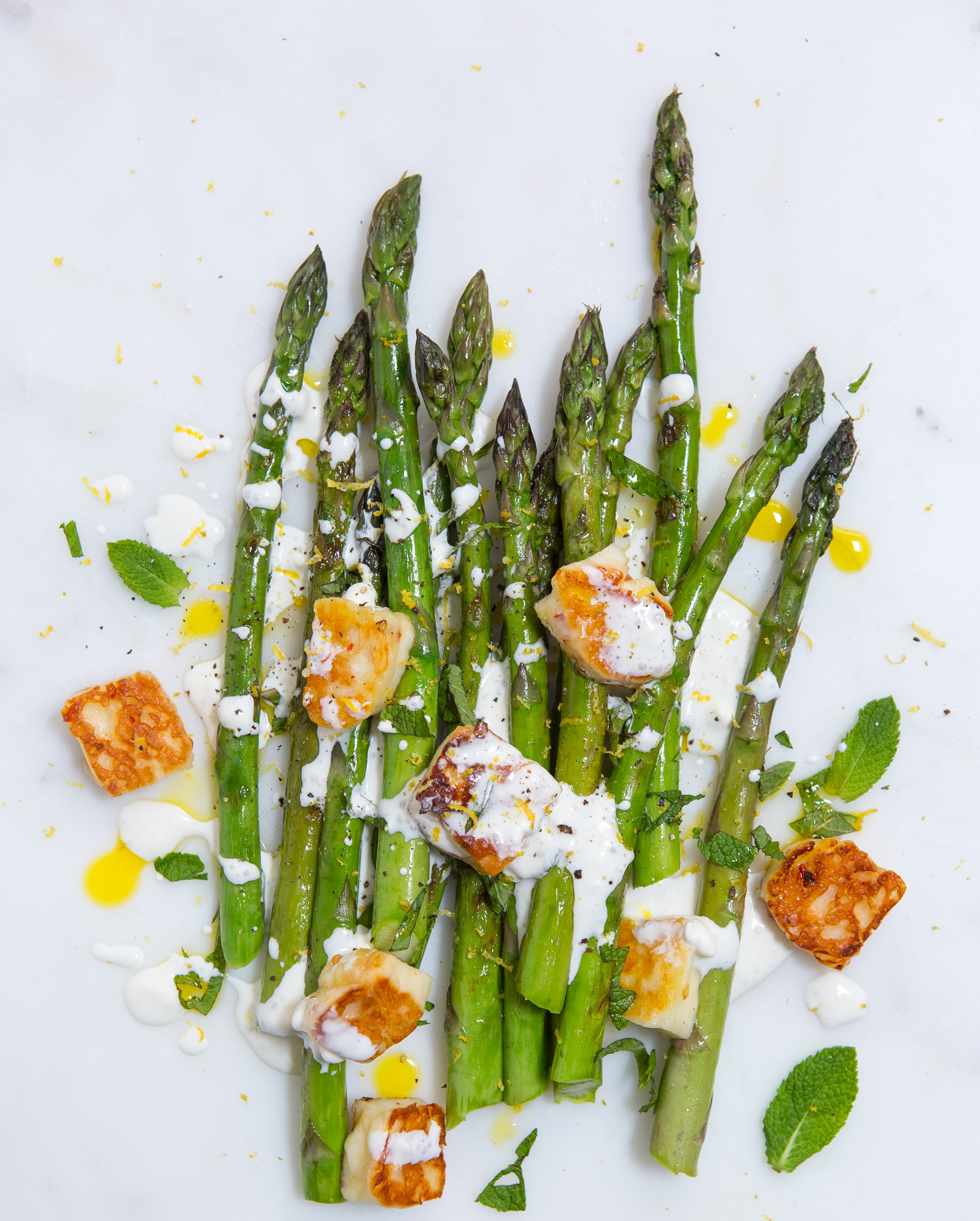 Asparagus + Halloumi Salad Forkful